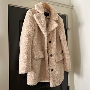 J. Crew Cream Sherpa Coat (Small)